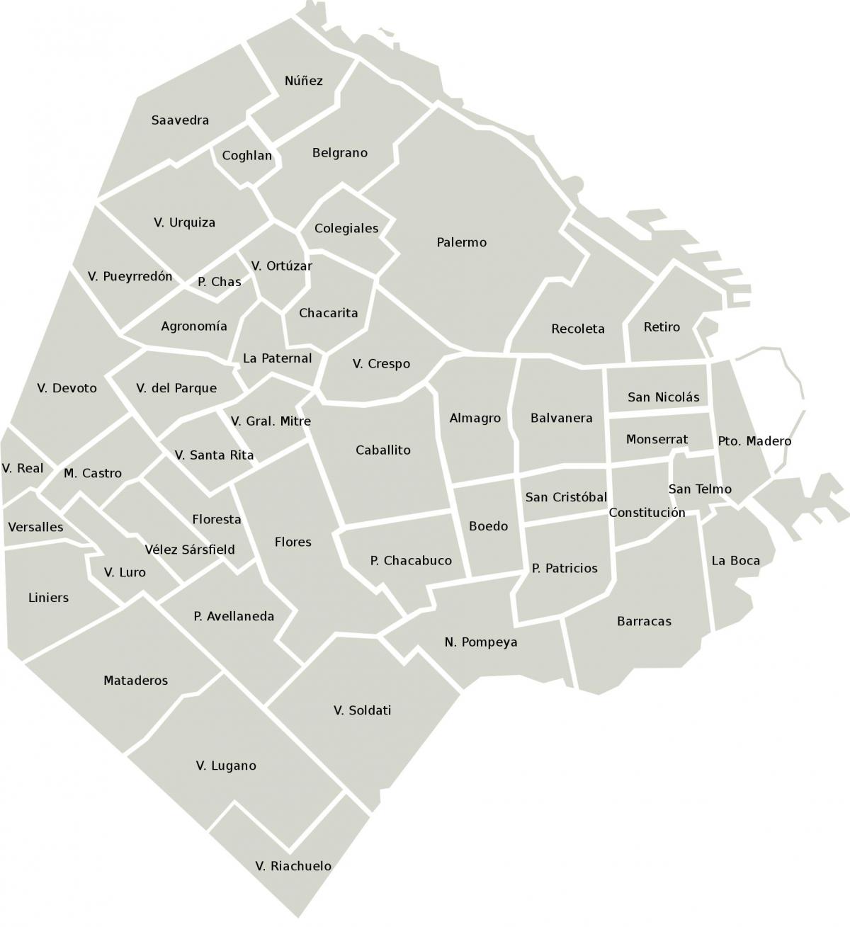 Buenos Aires district map