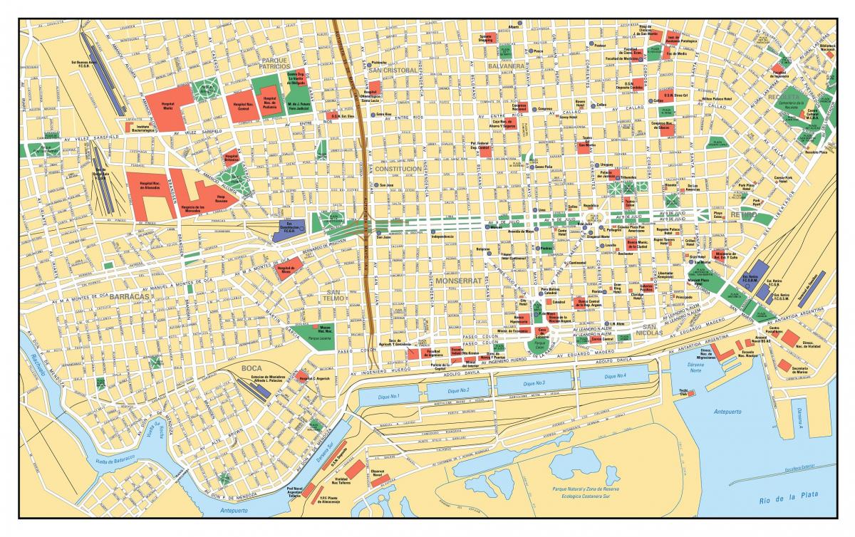 Buenos Aires city center map